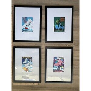 Disneyland Picture Prints -Count Set Of 4 Postcard Sized Marquee Posters 17x13”